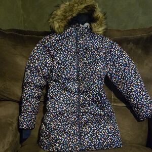 Lands' End Multicolor Patterned Coat